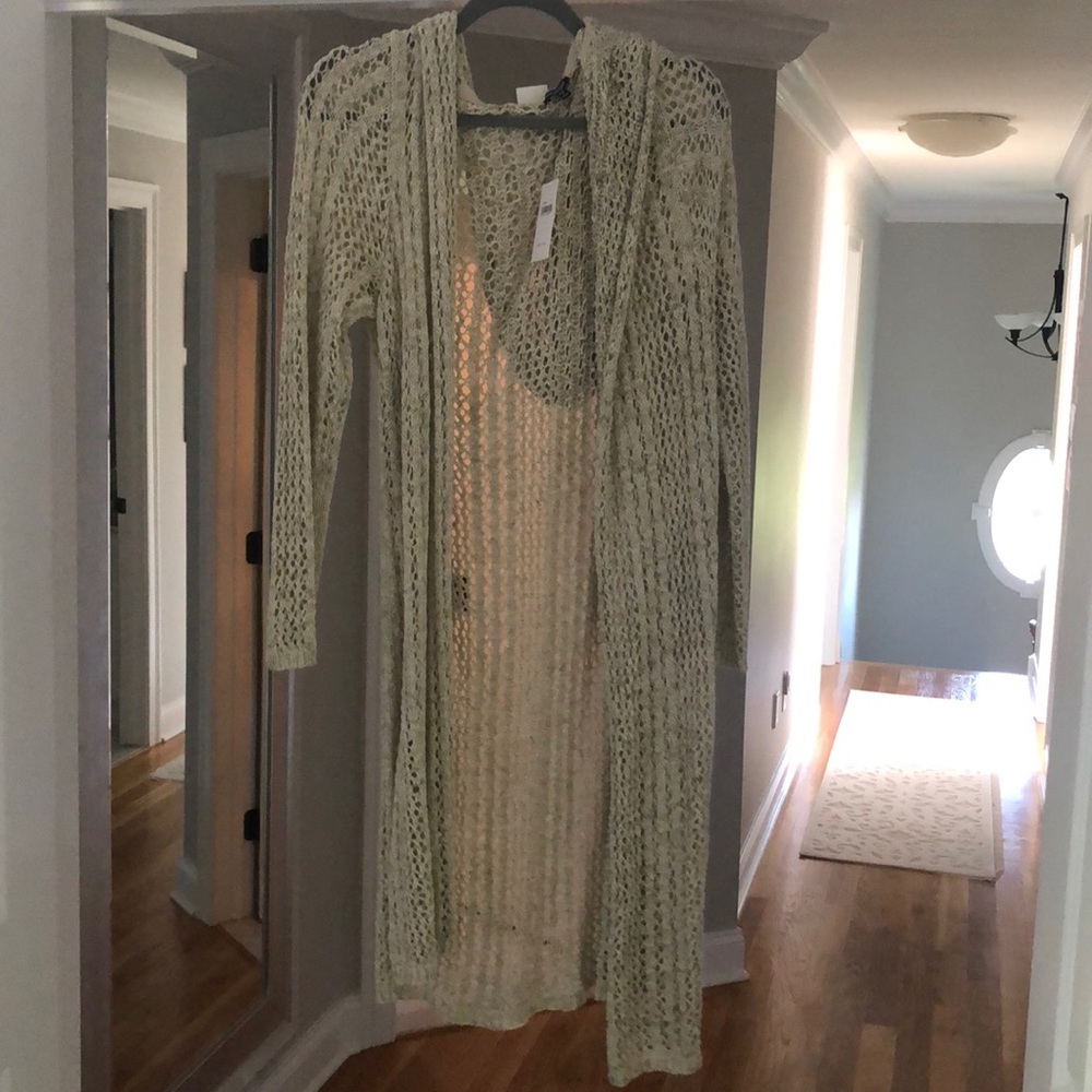 Splendid hooded open long cardigan